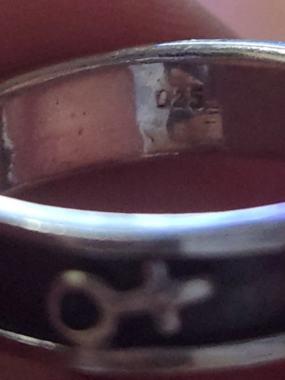 925 Sterling Silver Vintage Mexico Gender Symbols Band Ring Size 6. 25